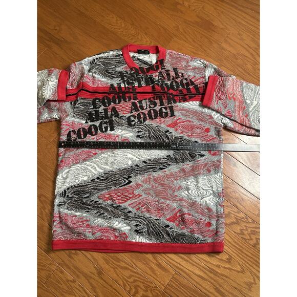 Vintage Coogi Sweater Australia Red Black Gray 3D Print Knit Crewneck Men’s 2XL - Picture 4 of 5